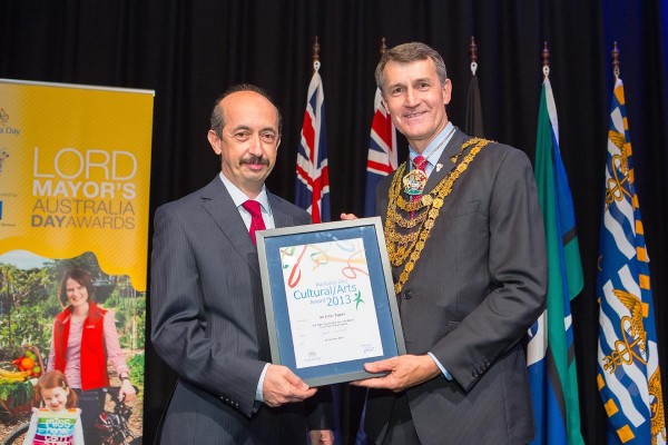 Brisbane City Council Lord Mayor presenting Australia Day Awards 2013